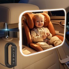 Baby Car Mirror - LED Light Baby Car Seat Mirror for Rear Facing with 175  Wide