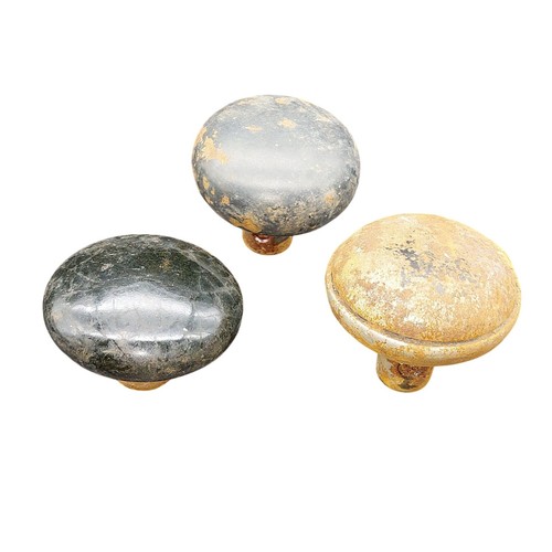 Pomelli per porta di salvataggio vintage set di 3 ferramenta antica pezzi da collezione - Foto 2 di 3