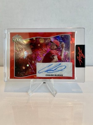 2025 Leaf Metal Chase Burns Fireworks Red Refractor Auto 1/2  SSP