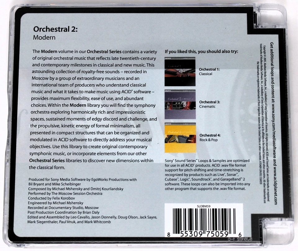 Sony Sound Series Orchestral 2 Modern Loops Sound/Sample Library/Sampling CD - Image 3 of 3