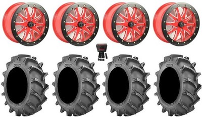Pro Armor Halo 10 Bdlk 16''Wheels Red 33x9.5 BKT 171 Tires UForce U10Pro/U10XLPro