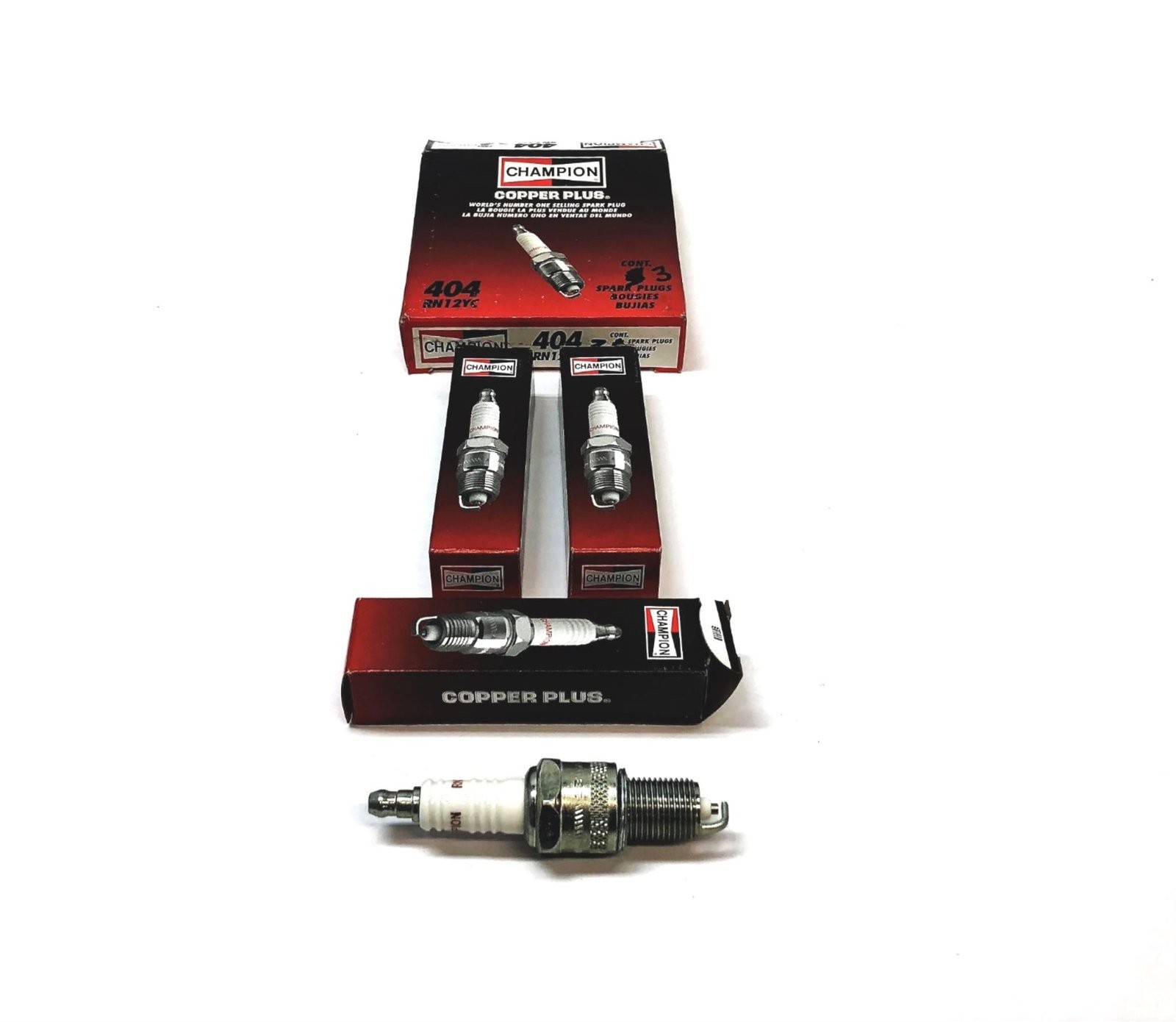 Champion Copper Plus Spark Plugs Stock 404 RN12YC Lot of 3 NOS