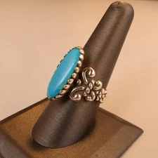 CAROLYN POLLAK Sterling Silver RELIOS Turquoise 925 Ring Southwest Style Size 9