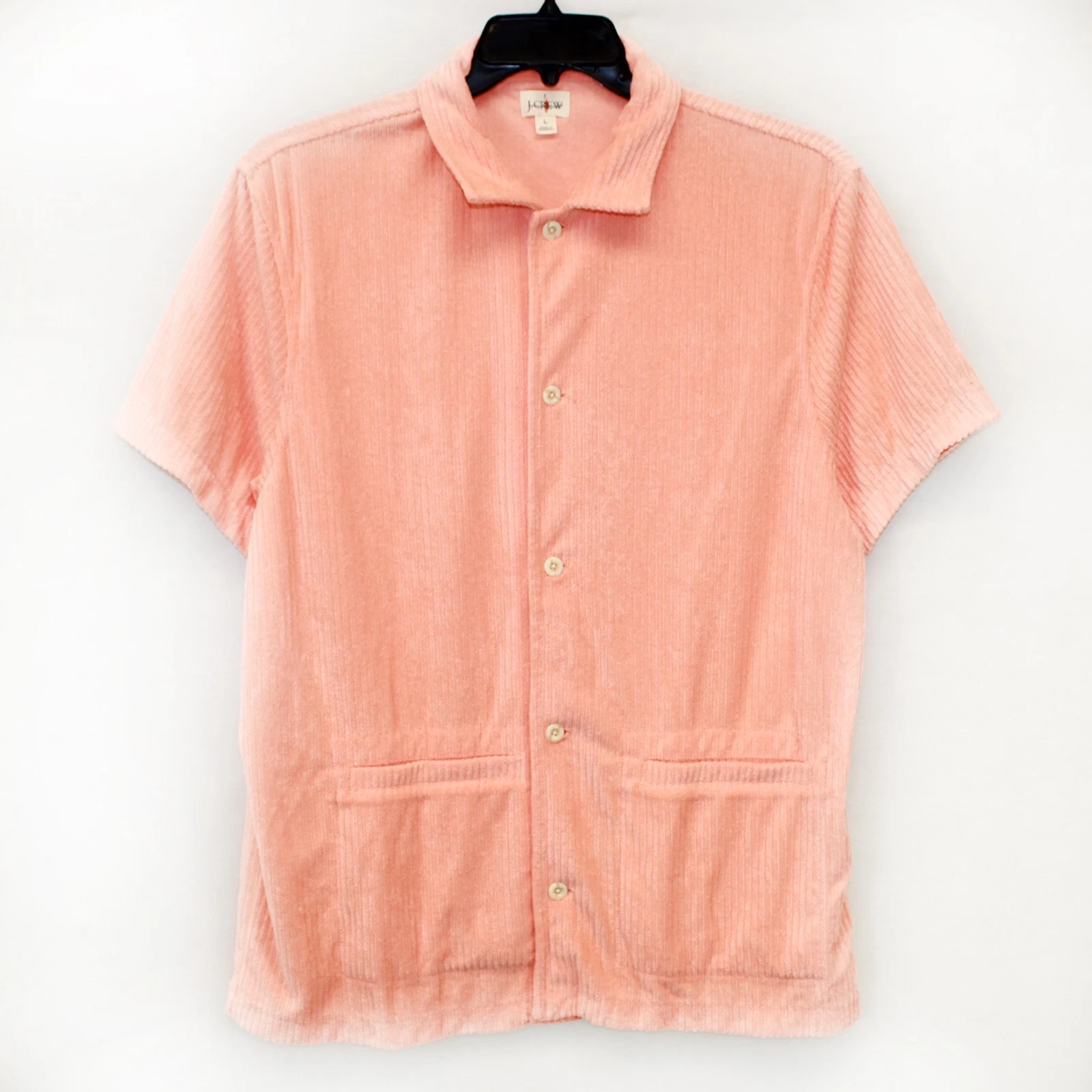 J Crew Men's Corded Terry Camp Collar Button-Up Shirt Orange Short Sleeve Large
Opens in a new windo