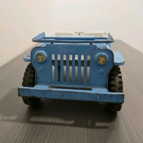Tonka Jeep Mound Minn. Blue White Pressed Steel Toy Car Vintage Diecast Vehicle