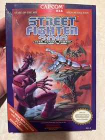 Nintendo NES Street Fighter 2010 NICE WORKS w instructions Box Styrofoam Inserts