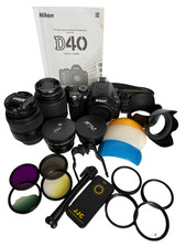 Nikon D40 Camera Body with Kit, 4 Lenses, Swiss Gear Camera Bag 40 PIECE SET