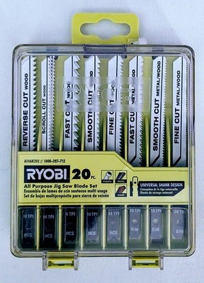 Ryobi 20 PC All Purpose Jigsaw Blade Set (A14AK202) Universal Shank