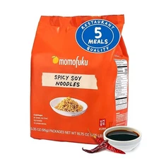 Momofuku Spicy Soy Ramen Noodles by David Chang, 5 Count (Pack of 1) Air-Dried V