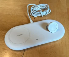 MINT: Anker PowerWave+ Cellphone Charging Mat with Apple Watch Charger - White