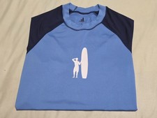 Johnnie-O Azure Blue Colorblock Long Sleeve Pullover Rash Guard SZ XL