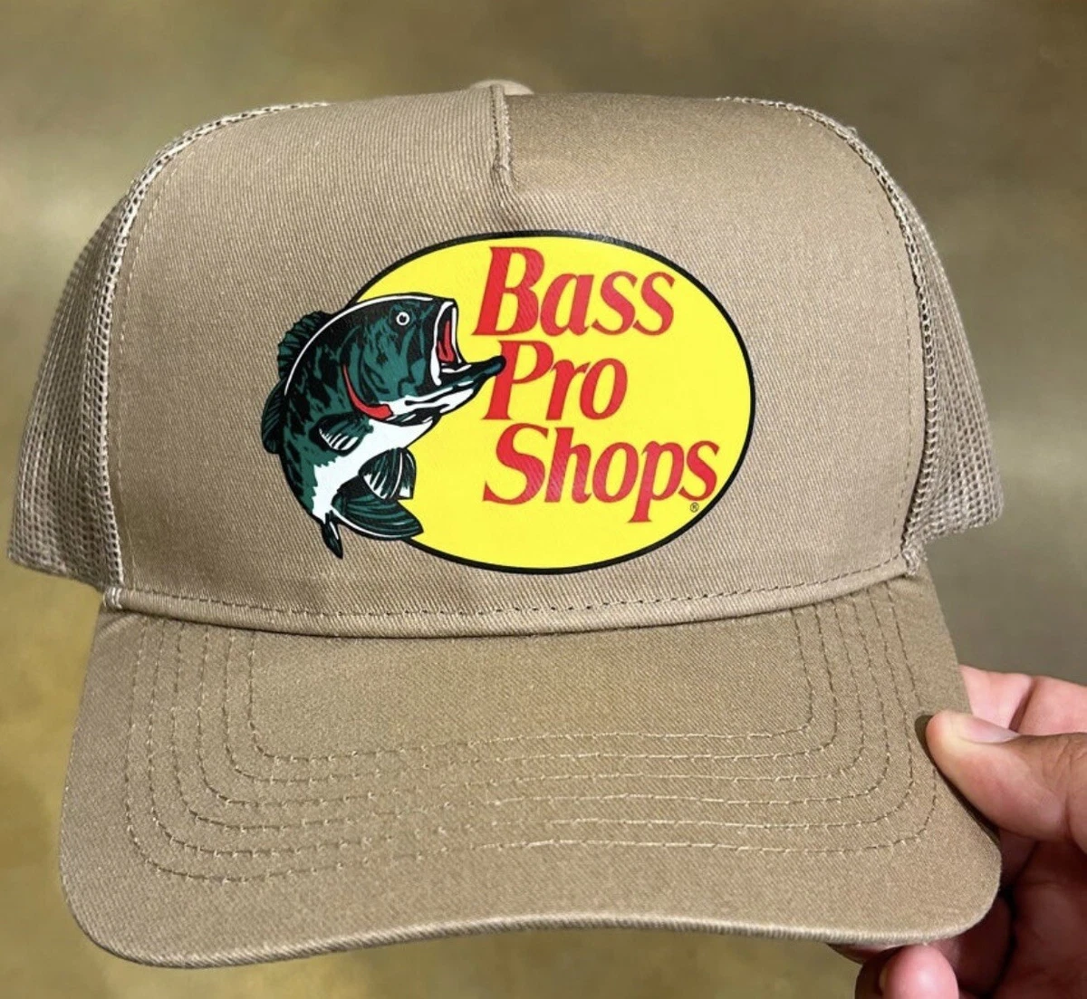 Vtg Khaki Bass Pro Shops Mesh Snapback Trucker Hat Baseball Cap Mint TQM  Regida