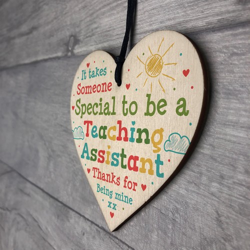 Teacher Gifts Wooden Heart School Nursery Pre School Leaving Thank You Present - Picture 6 of 7