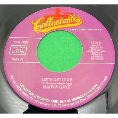 Marvin Gaye Lets Get It On / Trouble Man 45 R&B Soul 1972 Collectables 563