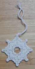 Handcrafted Needlepoint Canvas Snowflake Ornament