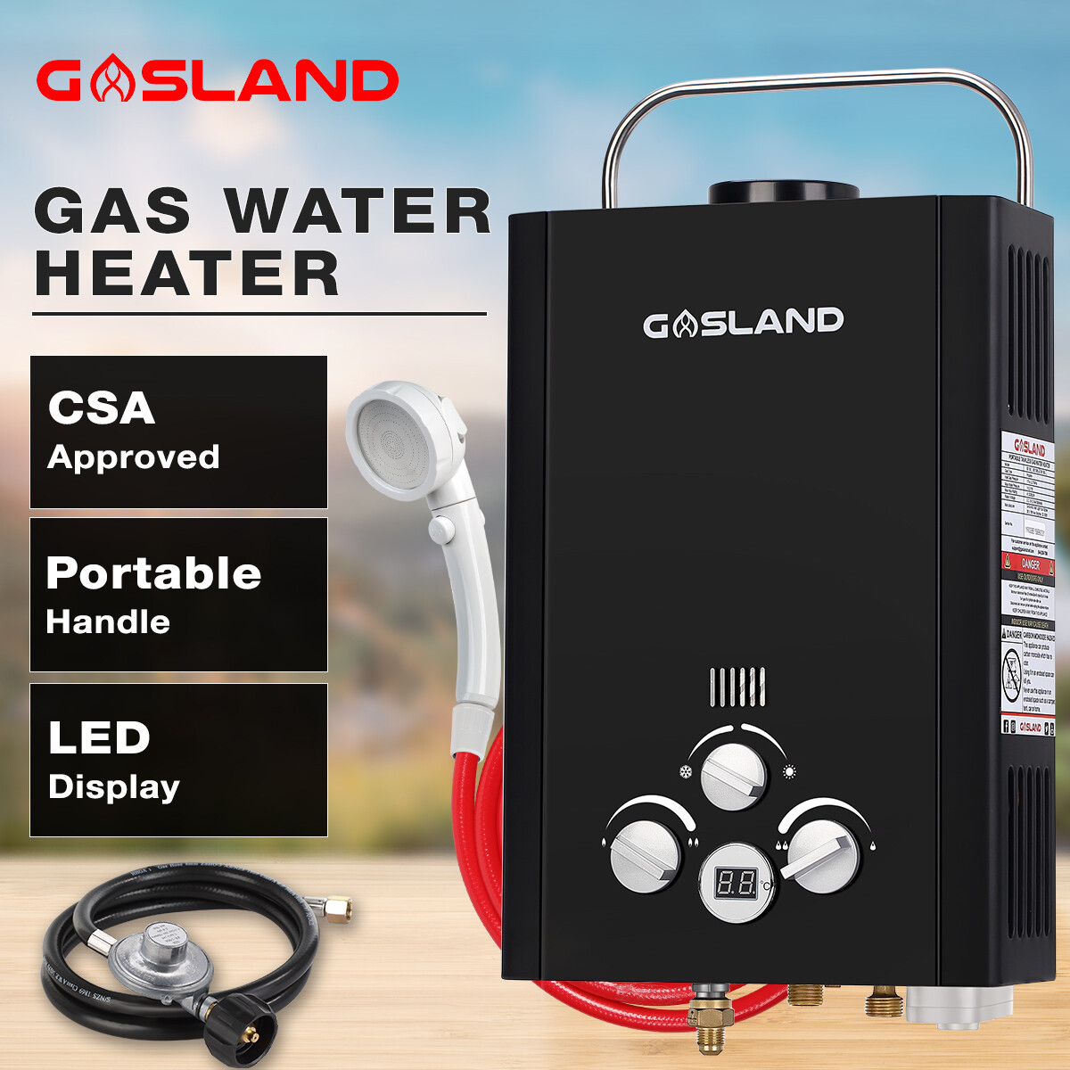 GASLAND Tankless LPG Gas Water Heater 12V Pump Instant Hot Camping Shower  System | eBay