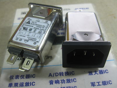 1X 03GENG3E AC Power Entry Modules IEC Inlet Filter 3A Snap-In N/A-Lug