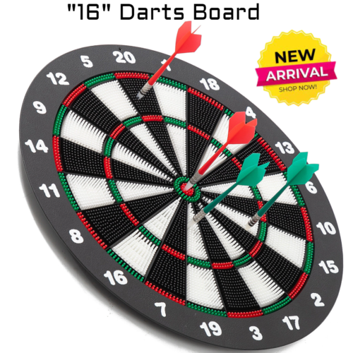 "Kids Adults 16 Dart Board Soft Tip Darts Party Game Sporting Goods Play Set UK" - Picture 1 of 8