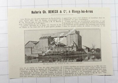 1923 Blangy les Arras, Ölfabrik Ch. Deneck & Cie Werbung