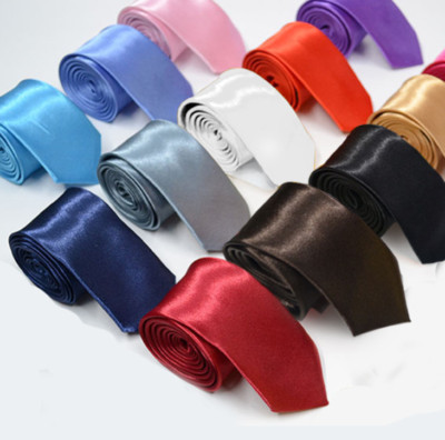 Männer Slim Tie Solid Color Krawatte Polyester 5cm Breite Party Formelle Zubehör