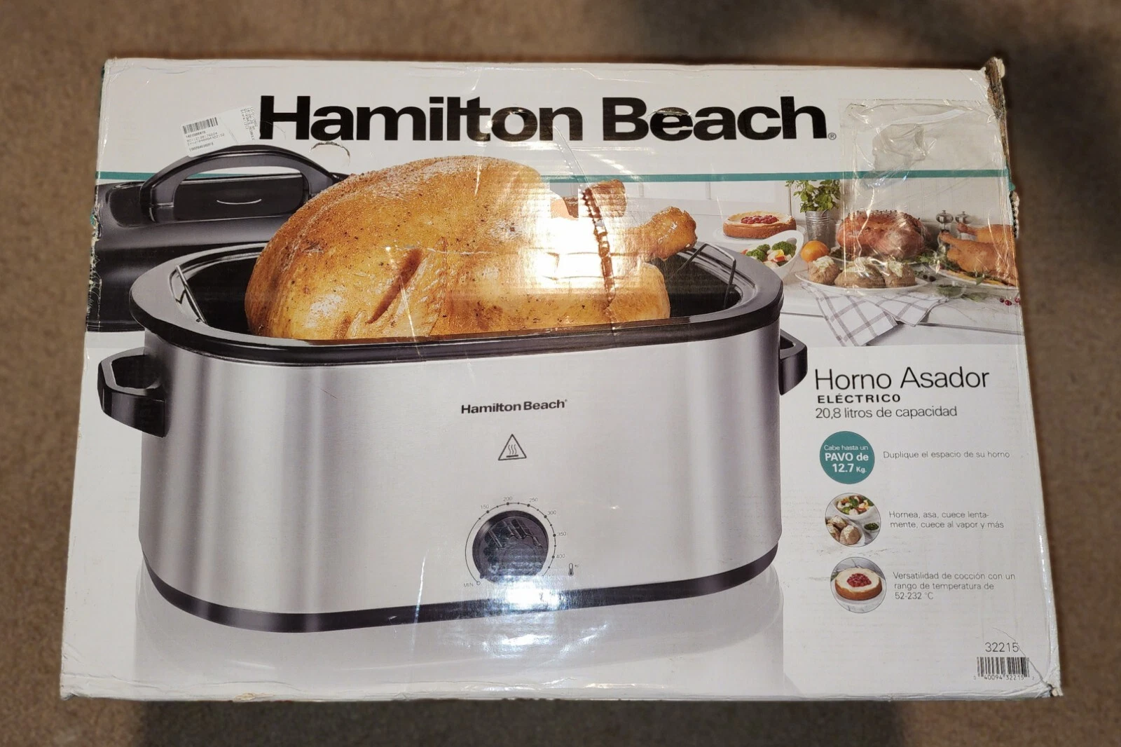 22 Quarts, Electric Roaster Oven, Stainless Steel, 32215- Hamilton Beach