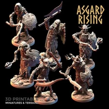 3D Printed Asgard Rising Draugr - Undead Skeleton Barrow Guards Set 28mm - 32mm