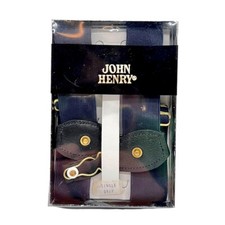 NOS Vintage John Henry Single Grip Suspenders Navy Elastic NIB