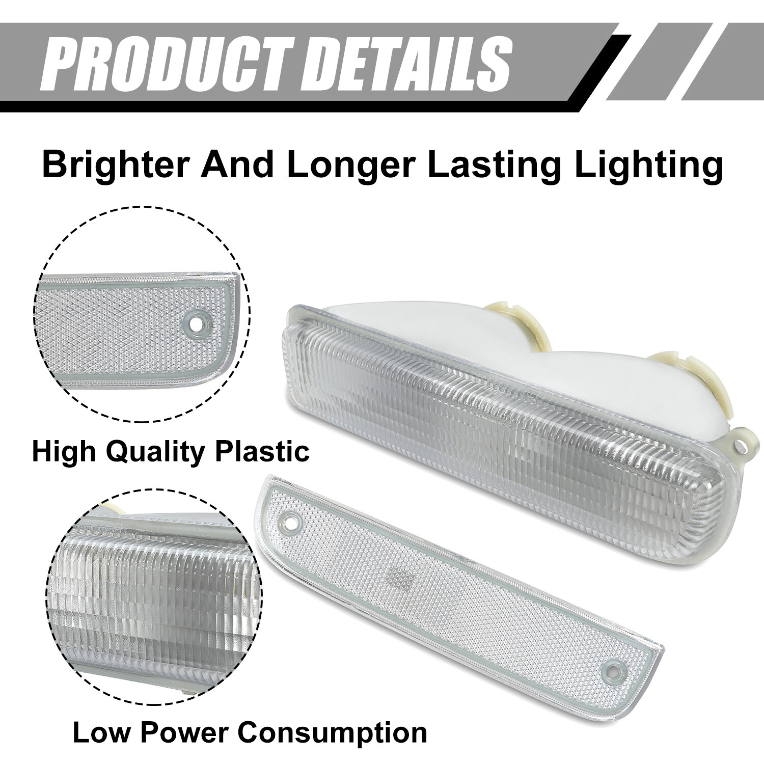 For 97 98 00 01 Jeep Cherokee XJ Chrome Bumper Lights + Signal Corner