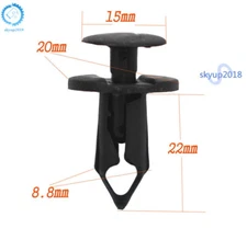 100 Pcs 8mm Car Hole Plastic Rivets Fastener Fender Bumper Push Pin Clip USA