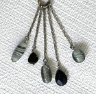 New ListingGlass Art Tassel Necklace Glass Beads Long Black White Silver-toned Toggle Clasp