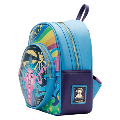 Jimi Hendrix - Psychedelic Glow Landscape Zip Mini Backpack 