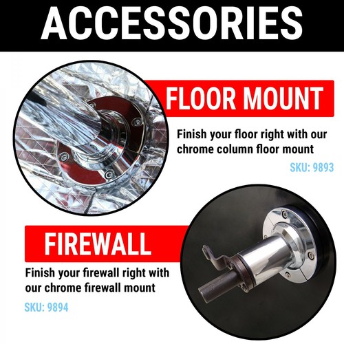 Chrome Billet Steering Column Split Swivel Floor Mount for 1 3/4, 2", & 2 1/4" - Picture 9 of 18