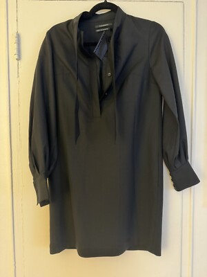 Club Monaco Black Tie Shirt Dress Size 0 NWT