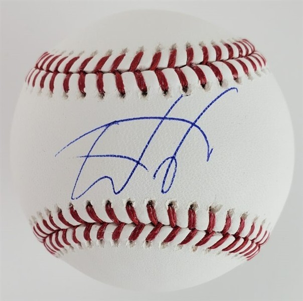Wander Franco Autographed Signed Omlb Rawlings Baseball (JSA) Tampa Bay Rays 2021 Rookie Ss 