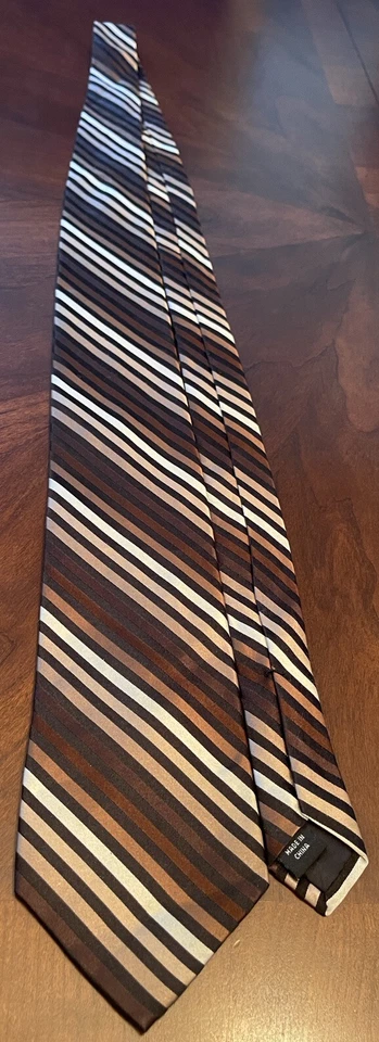 Corbata de cuello Statements negra marrón 100 % seda para hombre hecha en China Foto 3 de 4