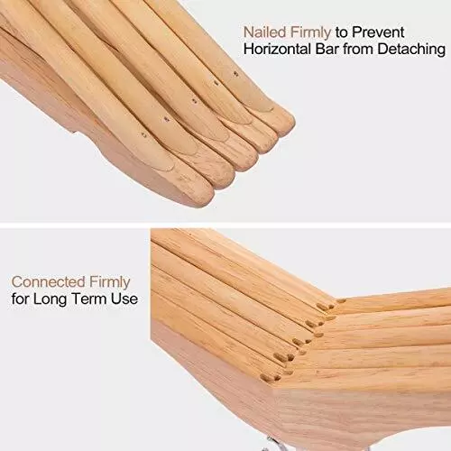 Solid Wooden Hangers Wood Suit Hangers with Extra Smooth 20 Pack Natural - Picture 5 of 7