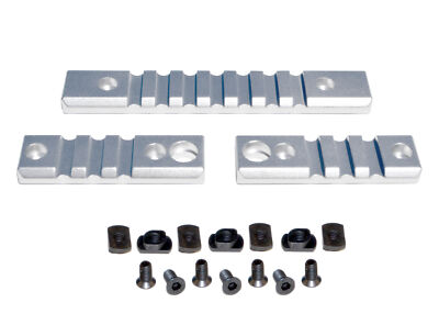 M-LOK Adapter Rail Section 2pcs 3 slot 1pc 7 slot w Sling Swivel SILVER Aluminum