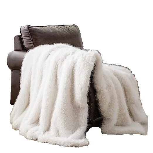 Fur White Blankets & Throws