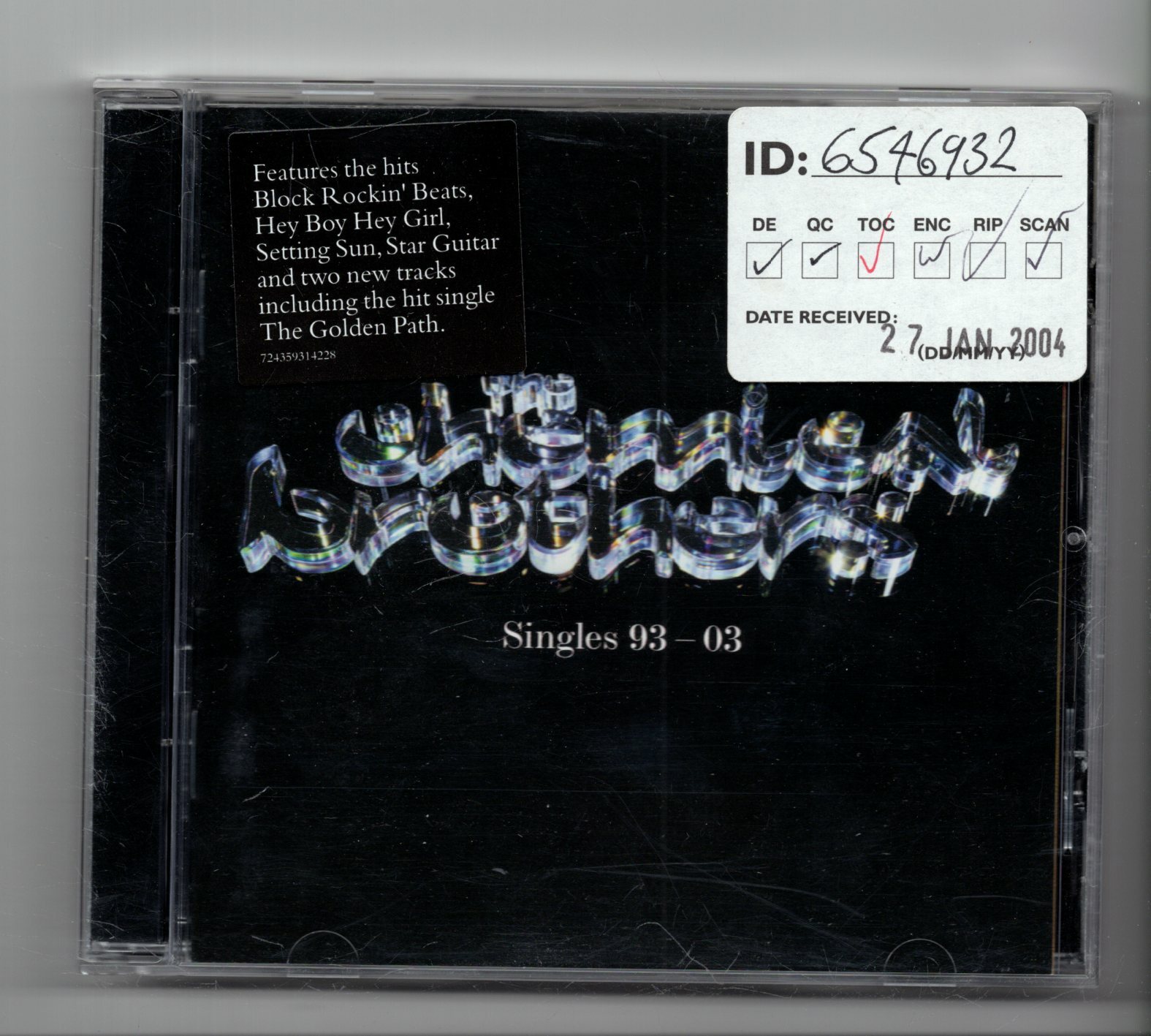 (JP929) The Chemical Brothers, Singles 93-03 - 2003 CD