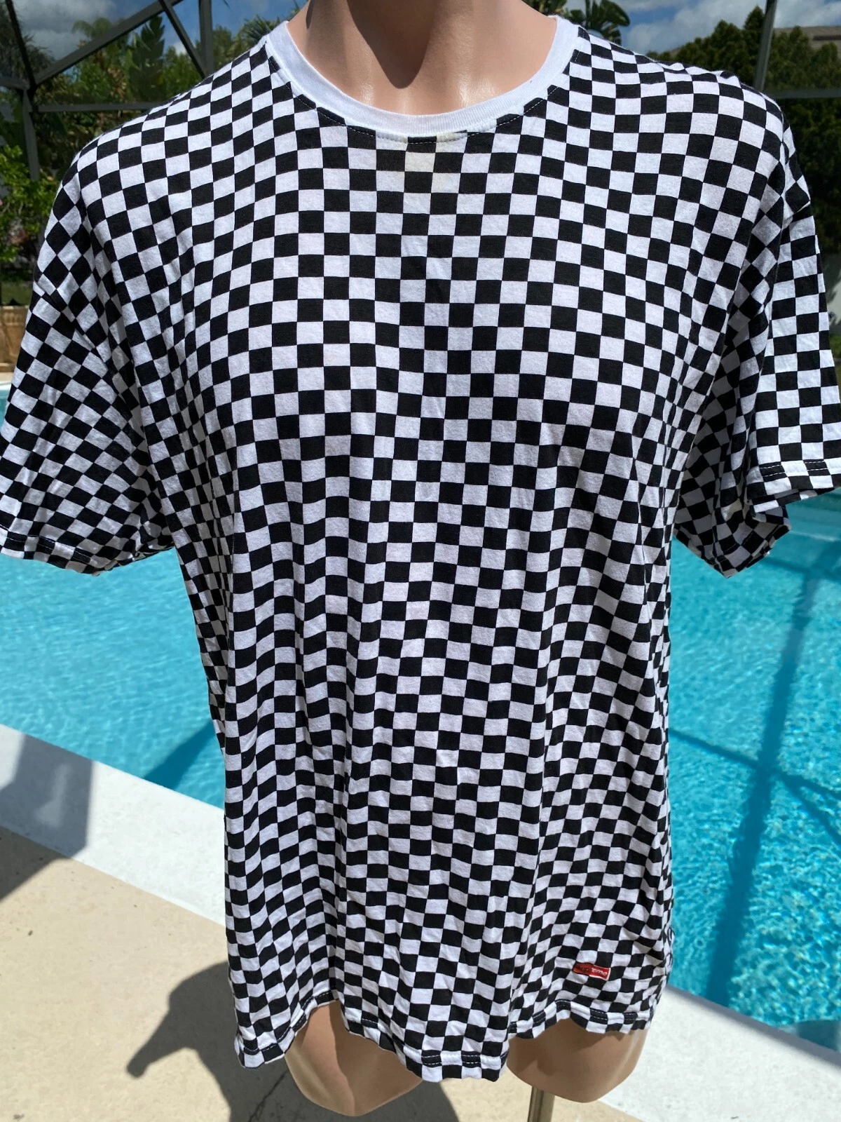 T shirt homme Supreme X Hanes noir et blanc damier sonnerie XL