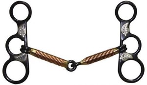 Showman-Black-Steel-Bit-w-Silver-Oak-Leaf-Accents-amp-Copper-Mouth-NEW-HORSE-TACK