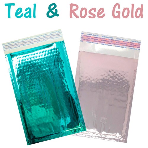 4x8" Teal, Gold, Rose Gold, Metallic Bubble Mailers, Padded Shipping Envelopes - Picture 48 of 63