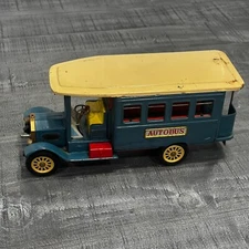 VINTAGE 1960'S SSS INT. JAPANESE TIN LITHO "OLD TIMER" AUTOBUS FRICTION TOY-RARE