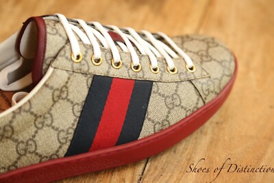 Gucci Ace Supreme GG Monogram Canvas Schuhe Sneaker Turnschuhe Herren UK 9,5