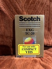 Scotch EXG TC-20 VHS-C Compact Videocassette Blank Video Tape 1987 NEW SEALED