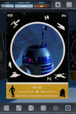 Star Wars Card Trader - Digital Retro Rewind Gold ESB R2-D2 Epic 22cc