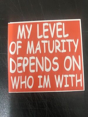 My Level Of Maturity Depends On Who I m With . Car/Truck & Refrigerator Magnetic