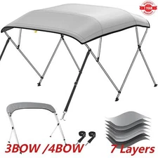 1200D Bimini Top 3 Bow / 4 Bow Canopy Boat Cover 6ft / 8ft Long With Rear Poles