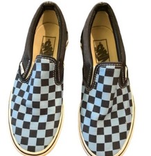 VANS Classic Slip-On Checkerboard Shoe, Blue Checkerboard, Women s 7, men s 5.5