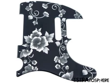 *NEW Telecaster PICKGUARD for Fender USA Vintage Tele 5 Hole Black Rose Print